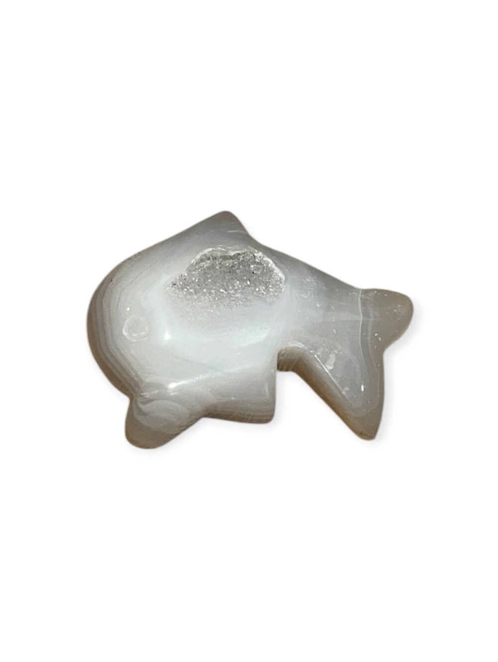 Druzy Agate Fish Carving - Small